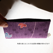 画像をギャラリービューアに読み込む, カードケース(紅葉模様紫系)