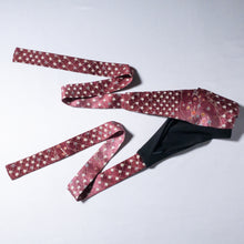 画像をギャラリービューアに読み込む, 着物生地リボン結びクロスヘアバンド(変わり青海波模様赤紫系×ブラック)