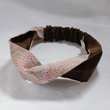 画像をギャラリービューアに読み込む, 着物生地3Way配色ヘアバンド(和柄茶系×ブラウン)