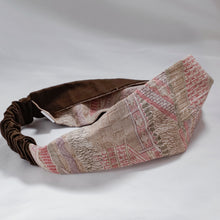 画像をギャラリービューアに読み込む, 着物生地3Way配色ヘアバンド(和柄茶系×ブラウン)